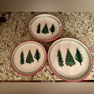 Holiday Christmas plates, salad plates, and bowls CMG made in Portugal